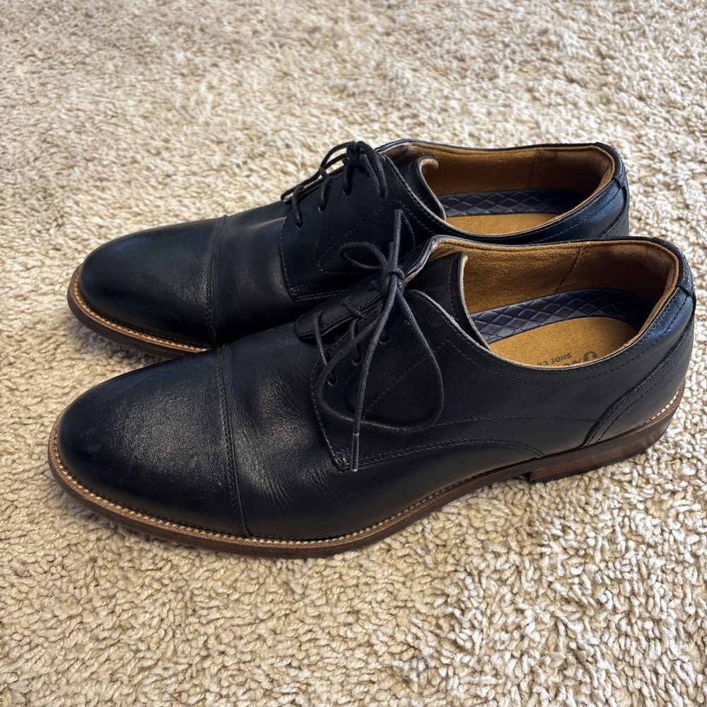 Florsheim Tocci Cap Toe Oxford Mens 9 Black Leather Dress Shoes Lace Up